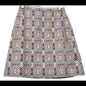 Boden Multicolor Floral Lined A-Line Skirt With Pockets Size 4P Cotton
